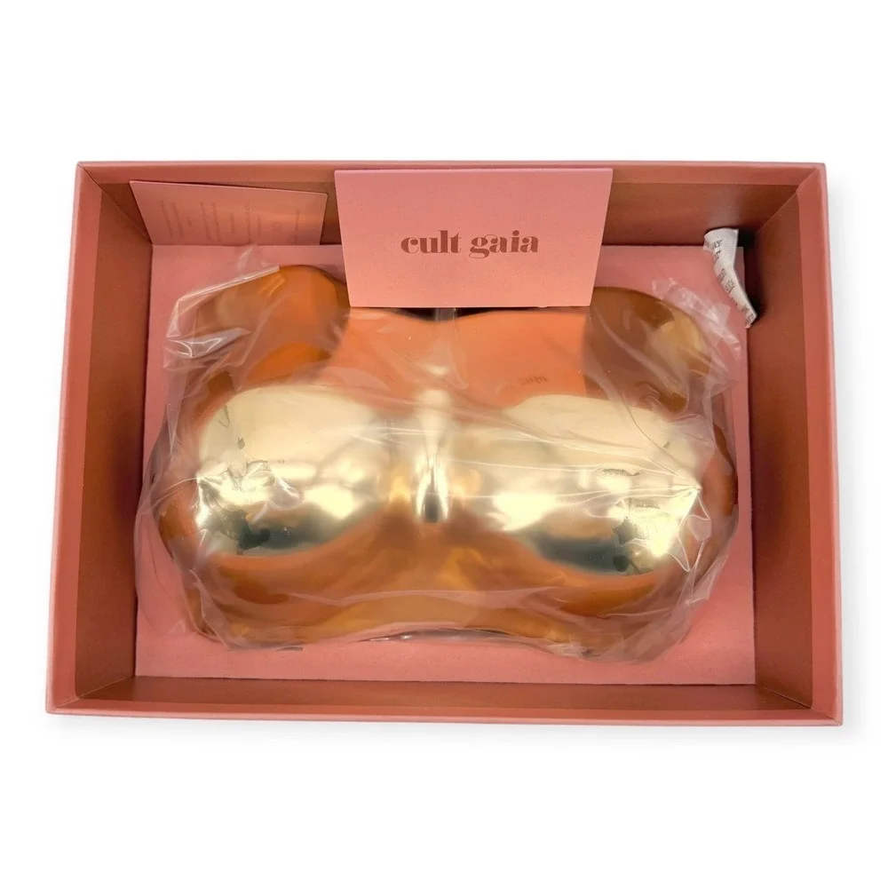 NWT Cult Gaia Reina Clutch in Brushed Brass $898 - Picture 9 of 11